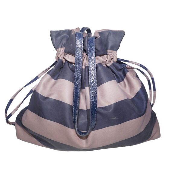 Kate Spade Sateen Striped Shoulder Bag with Drawstring Closure - Picture 7 of 12